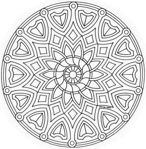 Celtic Mandala With Flower Coloring Page